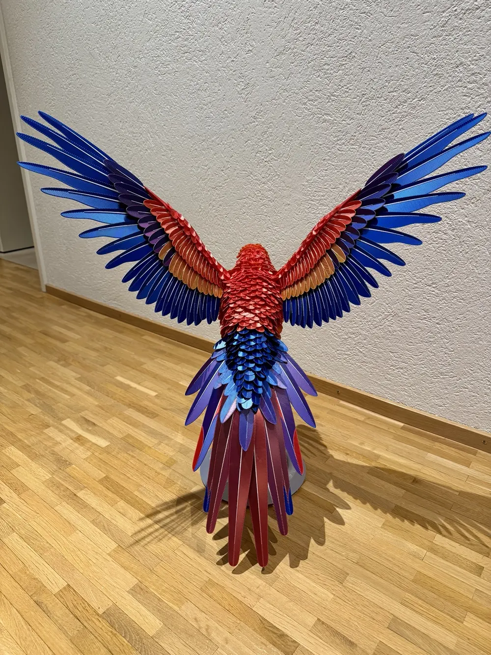 Papagei in Rot und Blau